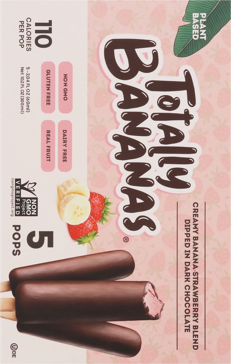 slide 13 of 15, Totally Bananas Creamy Banana-Strawberry Blend Dipped in Dark Chocolate Pops 5 - 2.04 fl oz Packs, 5 ct