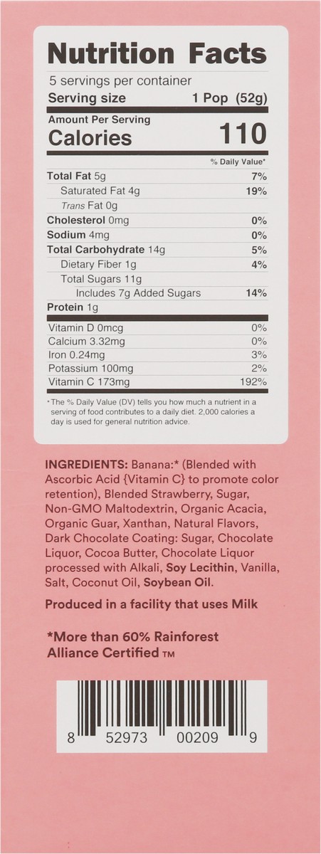 slide 9 of 15, Totally Bananas Creamy Banana-Strawberry Blend Dipped in Dark Chocolate Pops 5 - 2.04 fl oz Packs, 5 ct