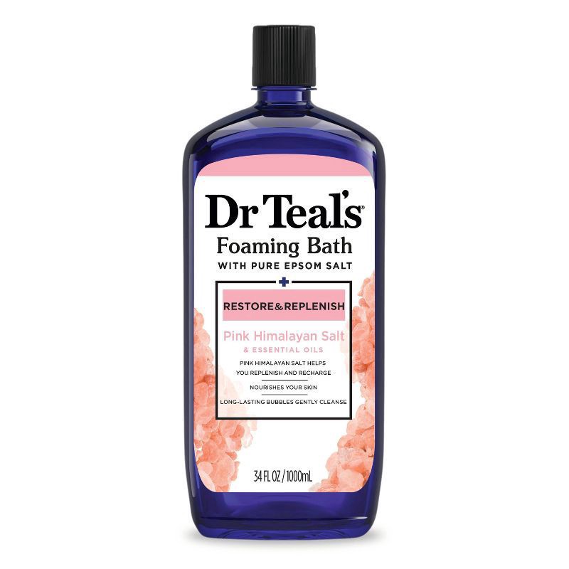 slide 1 of 2, Dr. Teal's Restore & Replenish Pink Himalayan Foaming Bath, 34 oz