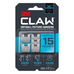 3M 15 lb CLAW Drywall Picture Hanger with Temporary Spot Marker + 5 hangers and 5 markers