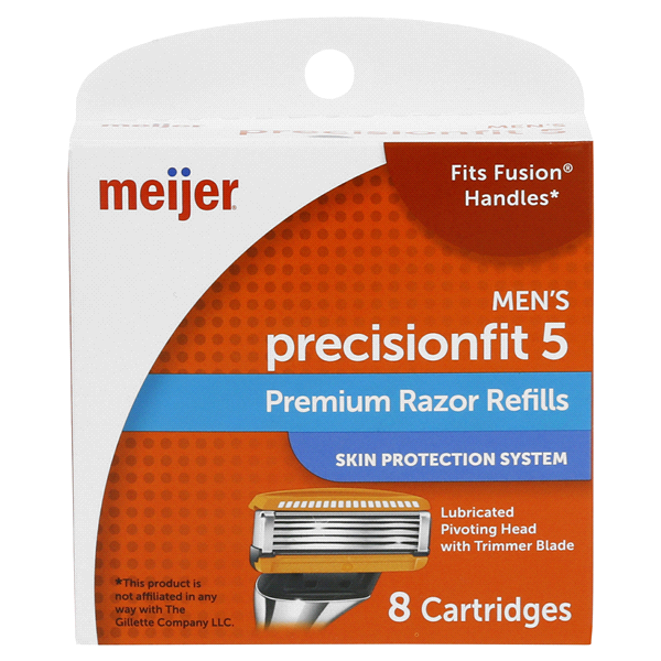 slide 1 of 2, Meijer PrecisionFit 5 Blade Cartridge Refill, 8 ct