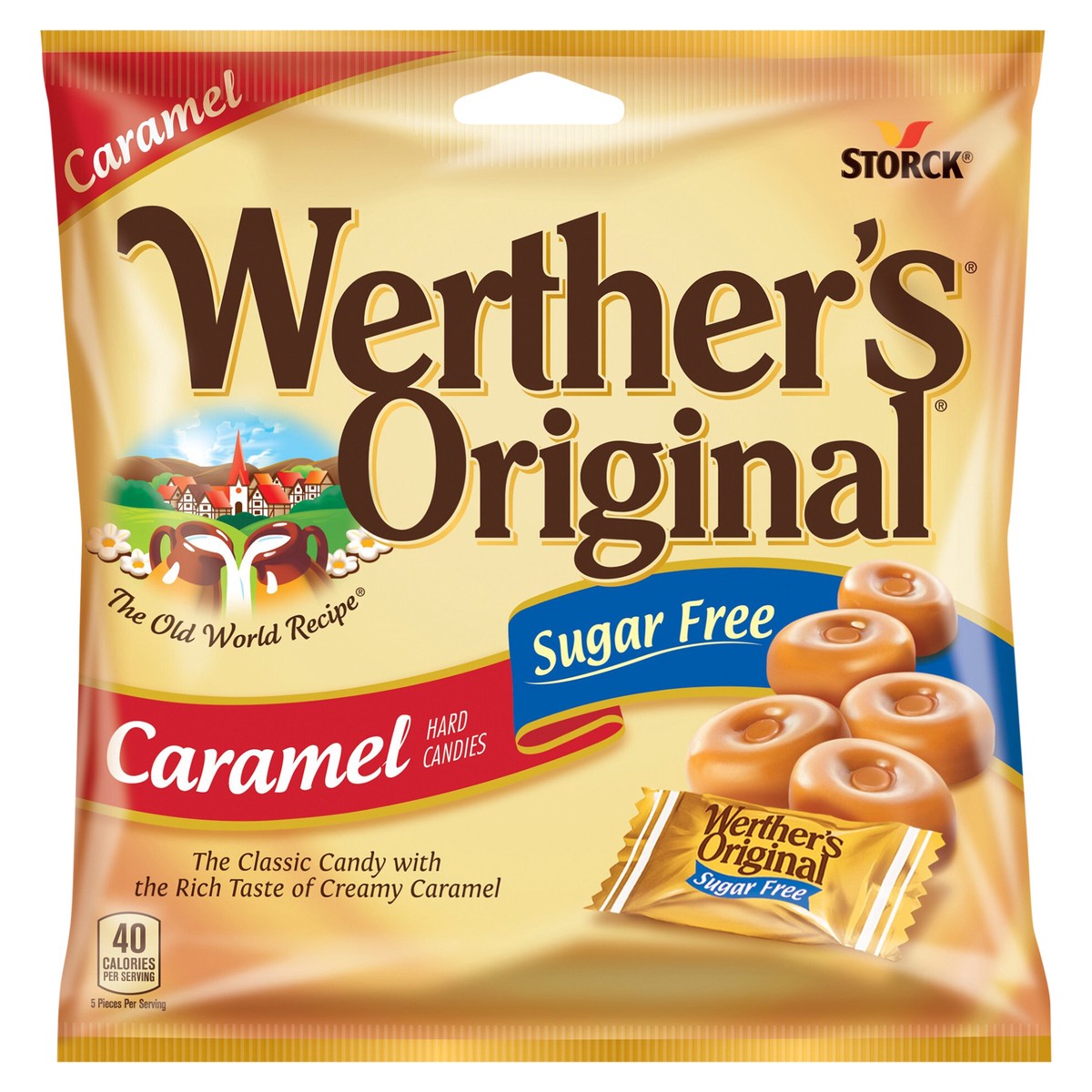 slide 1 of 2, Werther's Original sugar free caramel candies, 2.75 oz