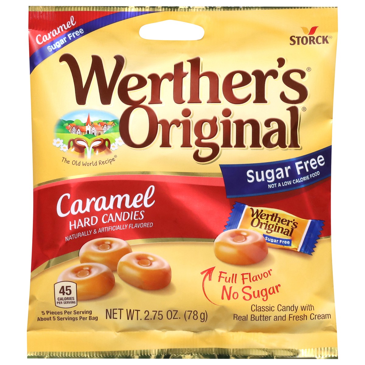 slide 1 of 5, Werther's Original Hard Sugar Free Caramel Candy, 2.75 Oz, 1 ct