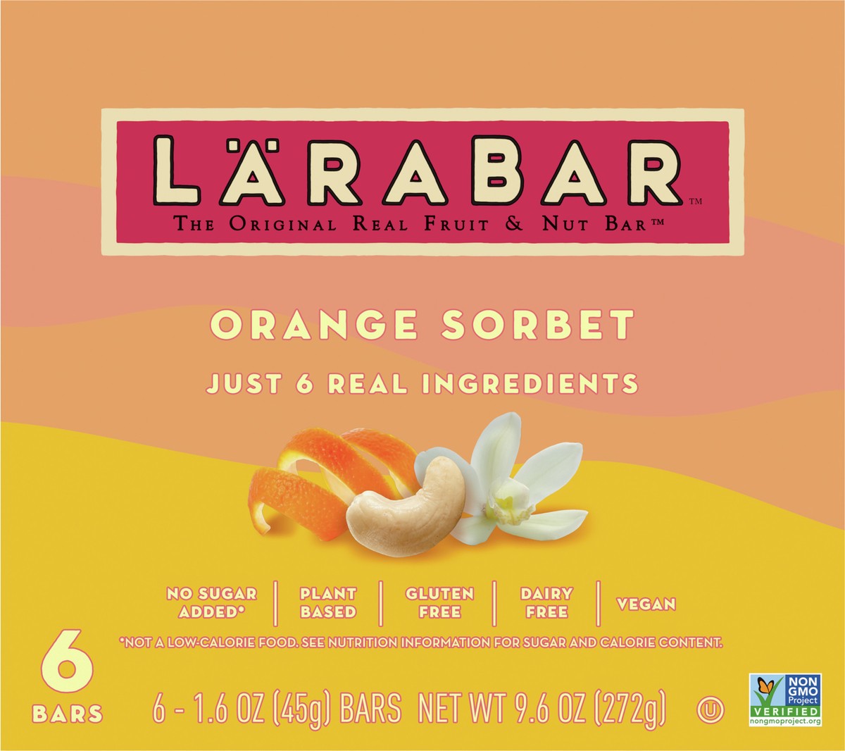 slide 9 of 11, LÄRABAR Orange Sorbet Mini Bars, Gluten Free Vegan, 6 ct, 6 ct