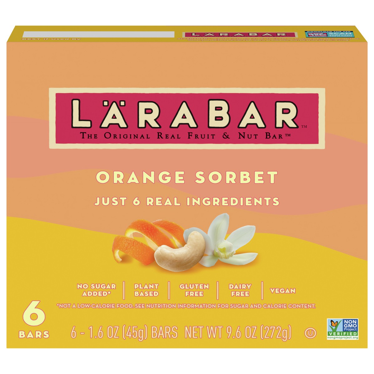 slide 6 of 11, LÄRABAR Orange Sorbet Mini Bars, Gluten Free Vegan, 6 ct, 6 ct