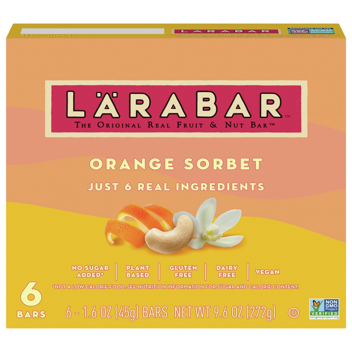 slide 1 of 11, LÄRABAR Orange Sorbet Mini Bars, Gluten Free Vegan, 6 ct, 6 ct