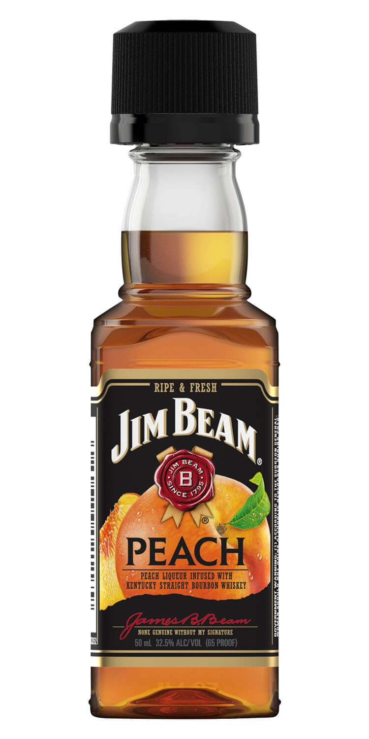 slide 1 of 1, Jim Beam Peach Liqueur with Kentucky Straight Bourbon Whiskey 50 ml, 50 ml