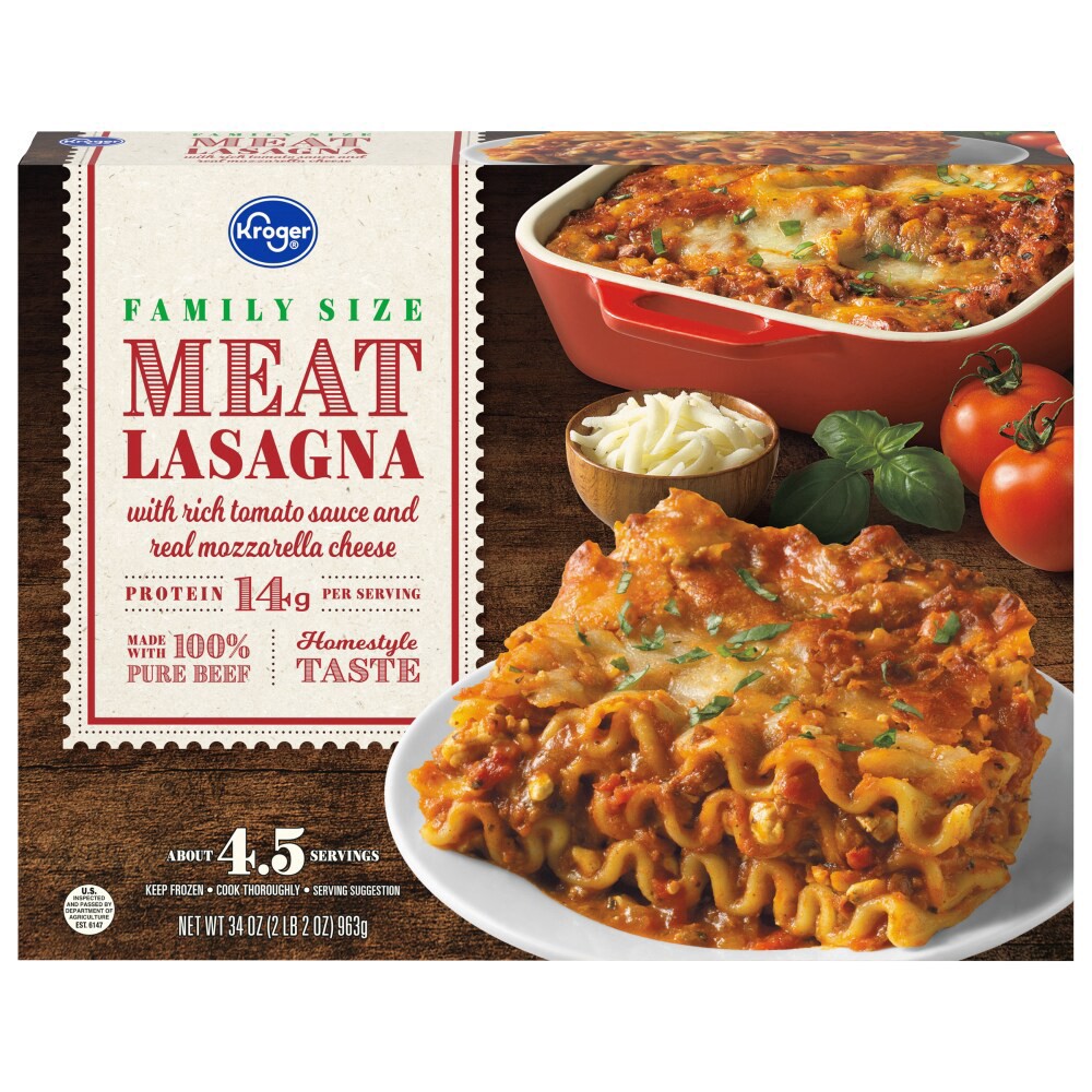 slide 3 of 4, Kroger Meat Lasagna Family Size, 34 oz