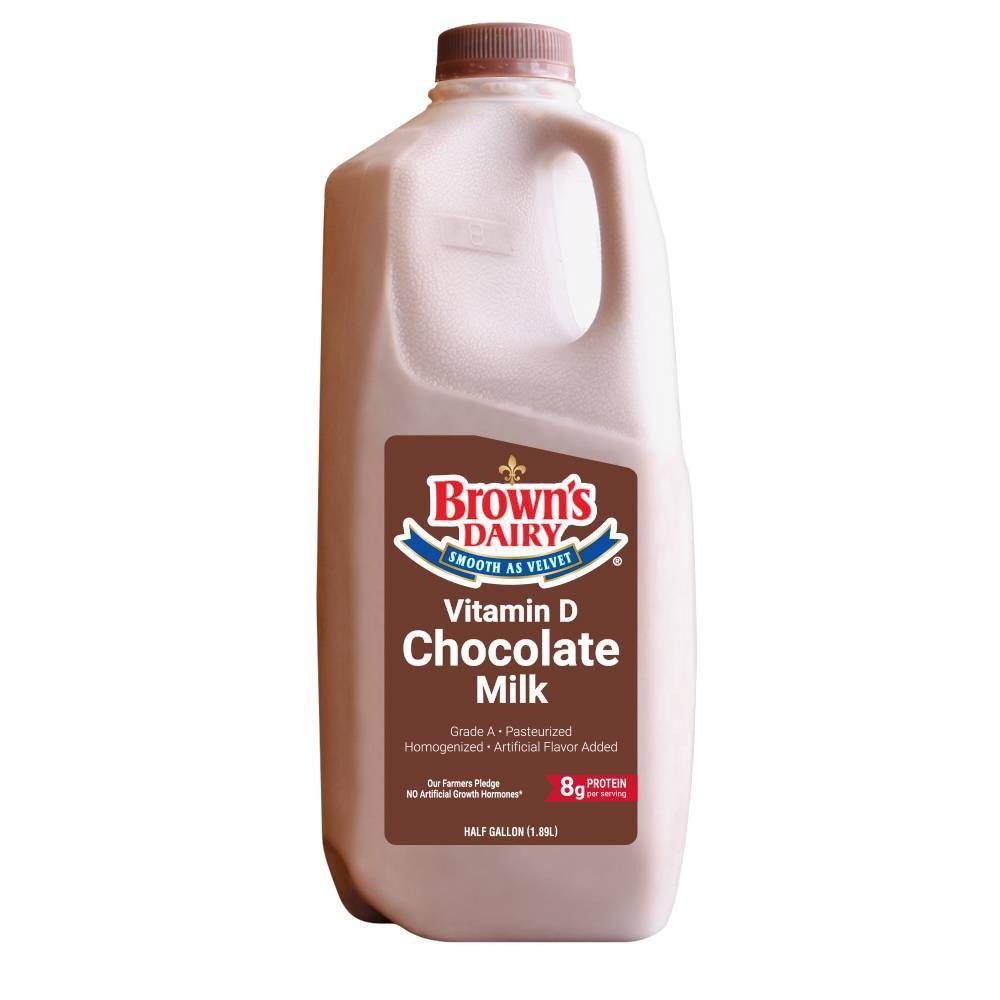 slide 1 of 1, Brown's Dairy Brown's Whole Chocolate Milk, 1/2 gal