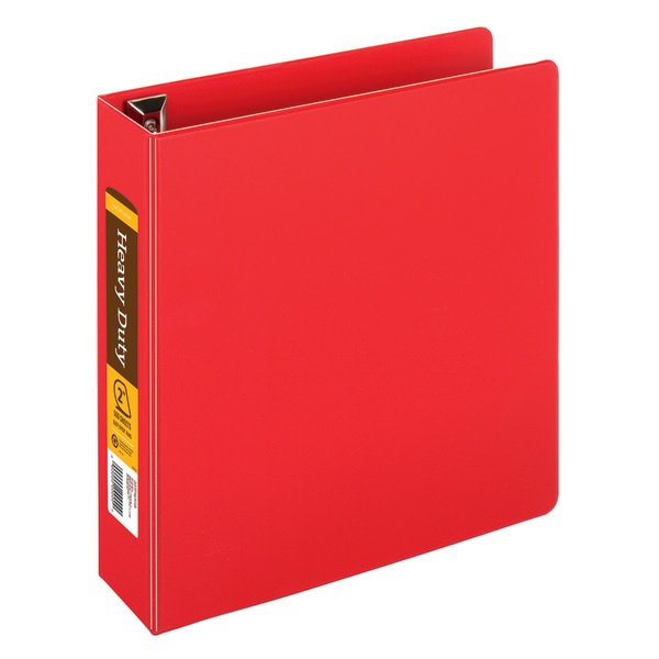 slide 1 of 5, Office Depot Brand Heavy-Duty D-Ring Binder, 2'' Rings, Red, 1 ct