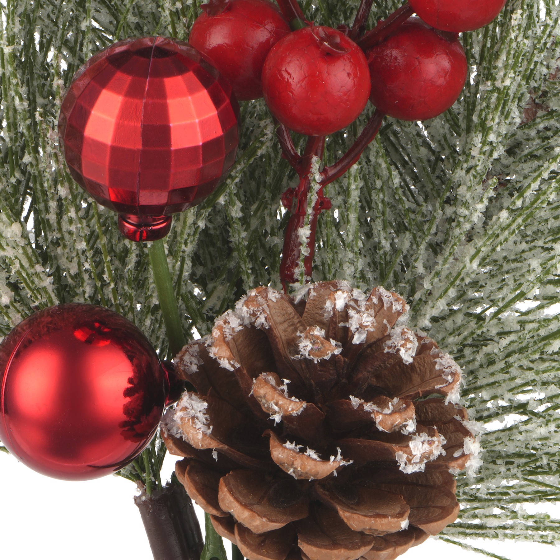 slide 2 of 2, 13" Snowy Pine, Berry, Pinecone & Red Ornament Pick By Ashland, 4 in x 3 in x 13 in