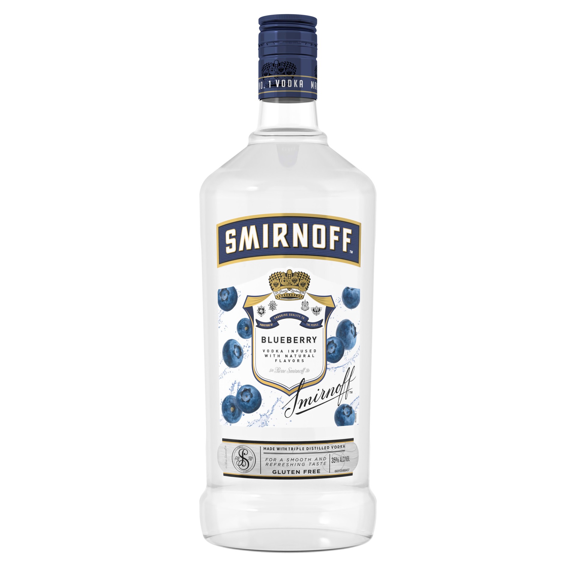 slide 1 of 2, Smirnoff Blueberry (Vodka Infused With Natural Flavors), 1.75 L, 1.75 liter