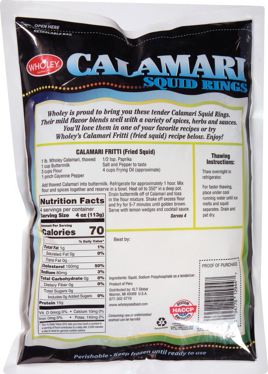 slide 3 of 9, Wholey Premium Tender Squid Rings Calamari 16 oz, 16 oz
