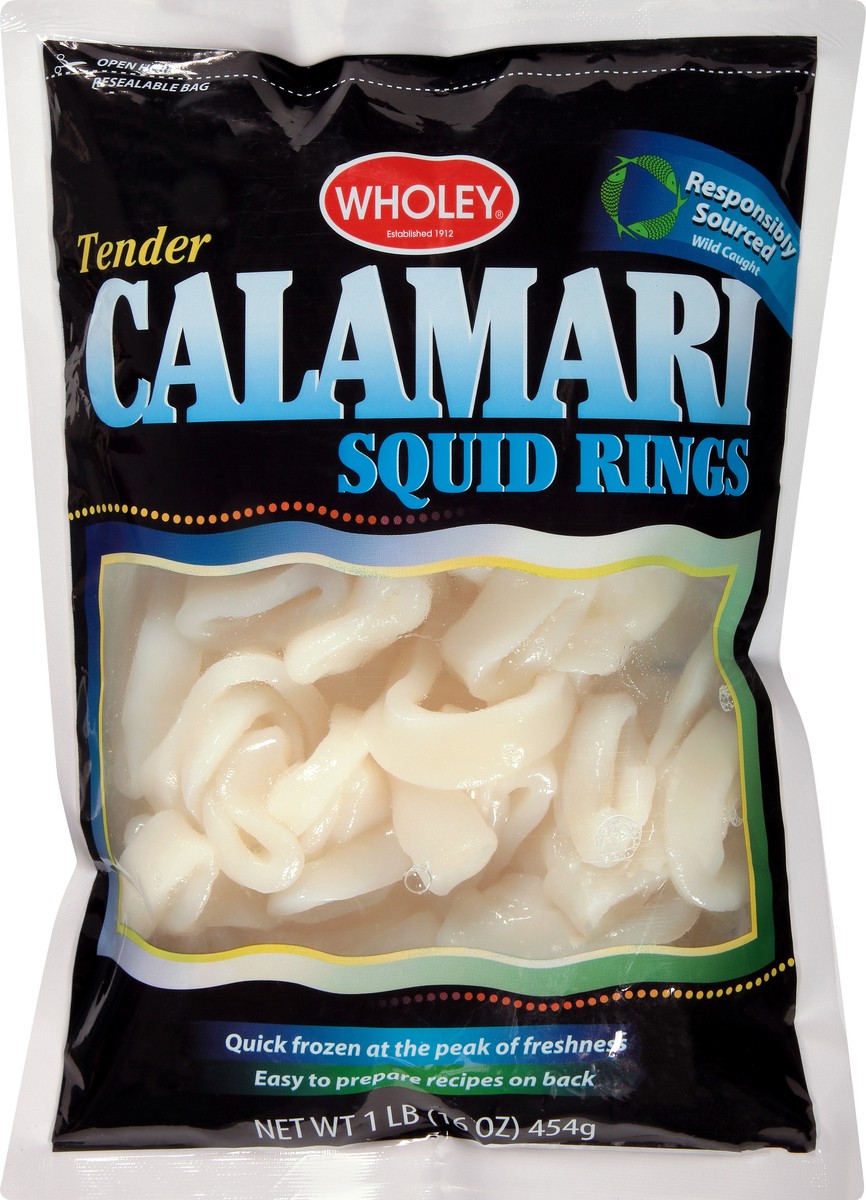 slide 4 of 9, Wholey Premium Tender Squid Rings Calamari 16 oz, 16 oz