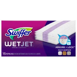 Swiffer Wet Jet Mop Cleaning Pads Refill, Floor Cleaner for Mopping Wood, Laminate, Tile, 15ct
