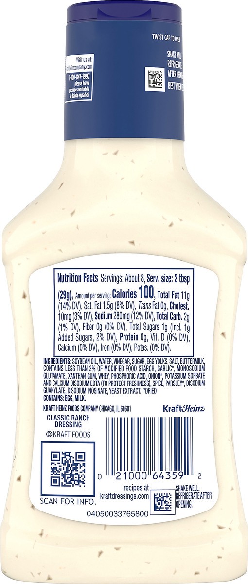 slide 11 of 13, Kraft Classic Ranch Dressing, 8 fl oz Bottle, 8 fl oz