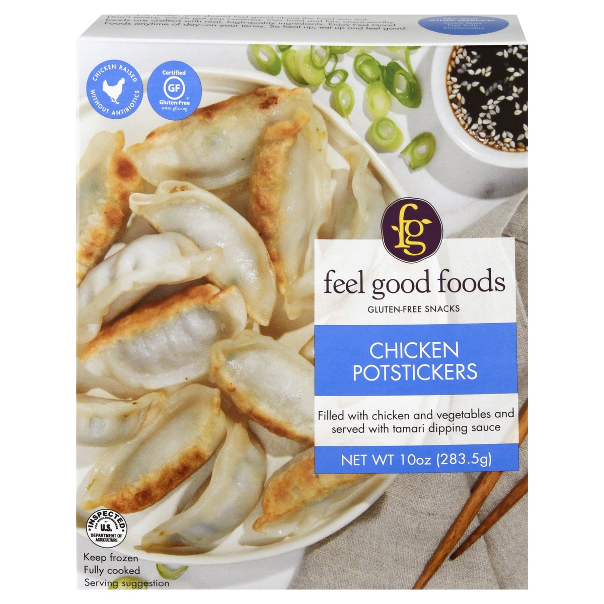 slide 1 of 6, Feel Good Foods Gluten Free Chicken Potstickers, 10 oz