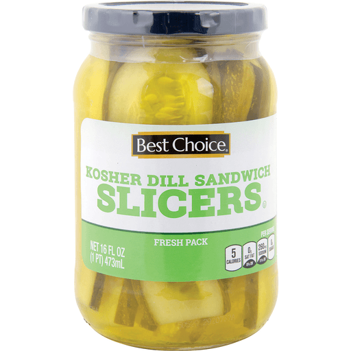 slide 1 of 1, Best Choice Kosher Dill Slices, 16 oz