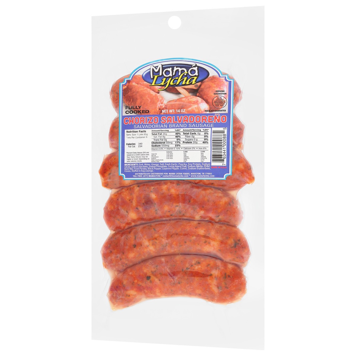 slide 10 of 13, Mama Lycha Salvadorian Brand Sausage 14 oz, 14 oz