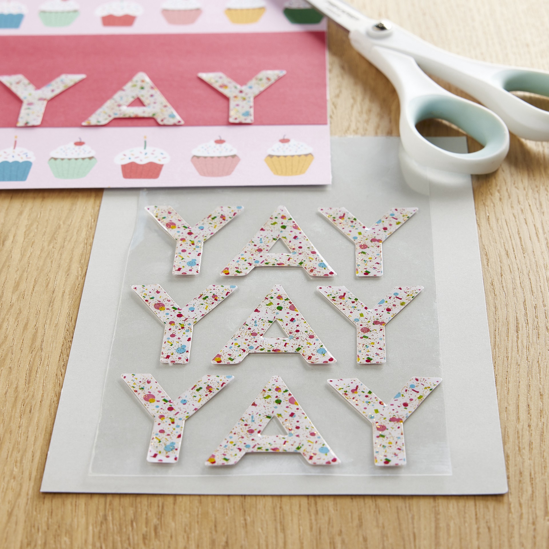 slide 4 of 4, Yay Epoxy Stickers By Recollections, 3.875 in x 7 in