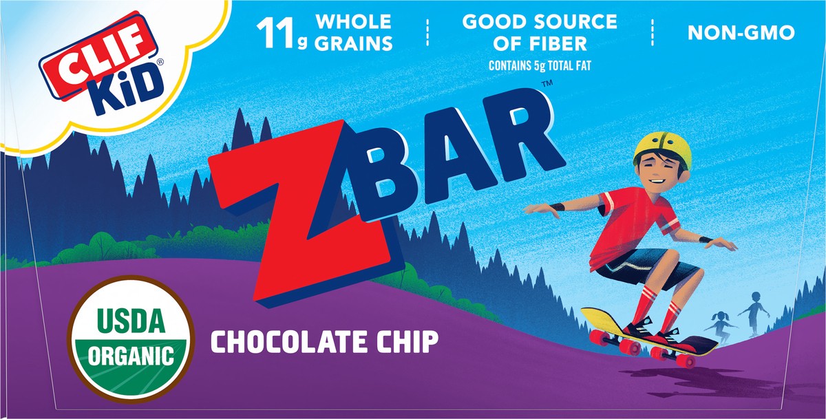 slide 3 of 9, Zbar - Chocolate Chip - Soft-Baked Energy Snack Bars - Non-GMO - 12g Whole Grains - USDA Organic Granola Bars (12 Pack), 12 ct