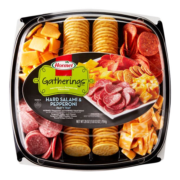 slide 1 of 1, Hormel® Gatherings™ party tray, pepperoni & hard salami, 28 oz