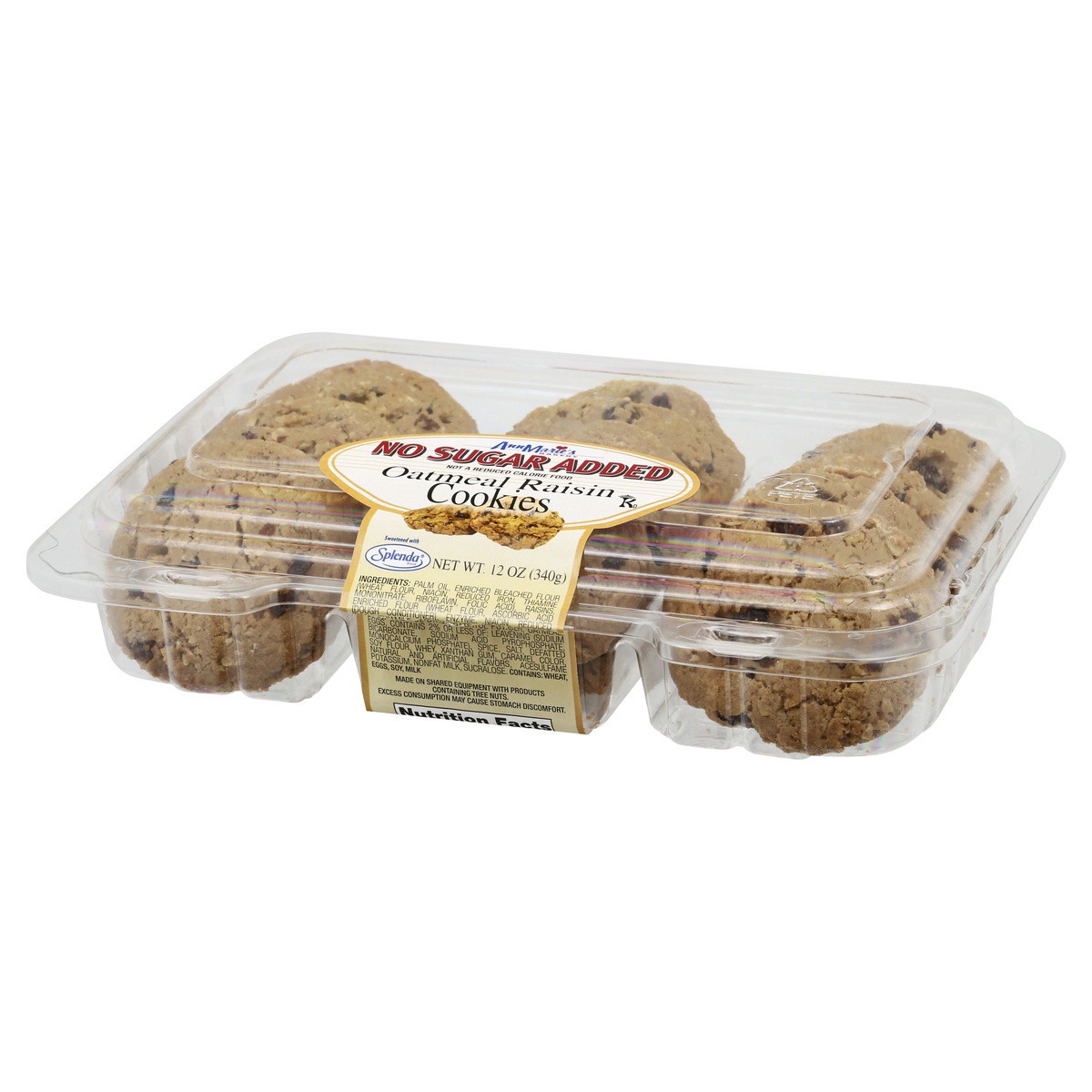 slide 5 of 9, Ann Marie's Cookies, No Sugar Added, Oatmeal Raisin, 12 oz