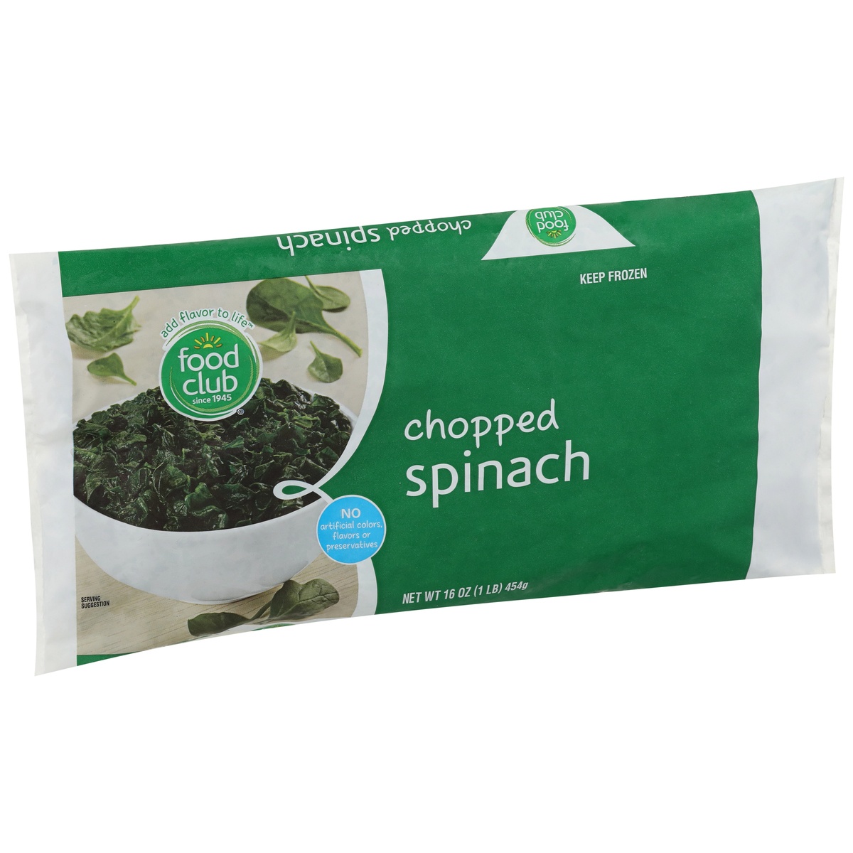slide 2 of 10, Food Club Chopped Spinach, 16 oz