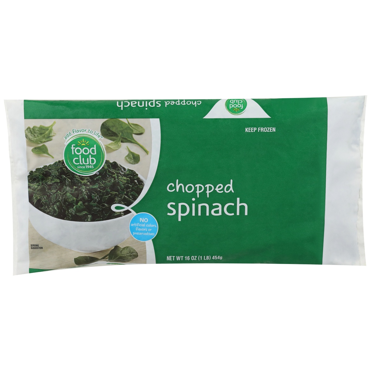 slide 1 of 10, Food Club Chopped Spinach, 16 oz