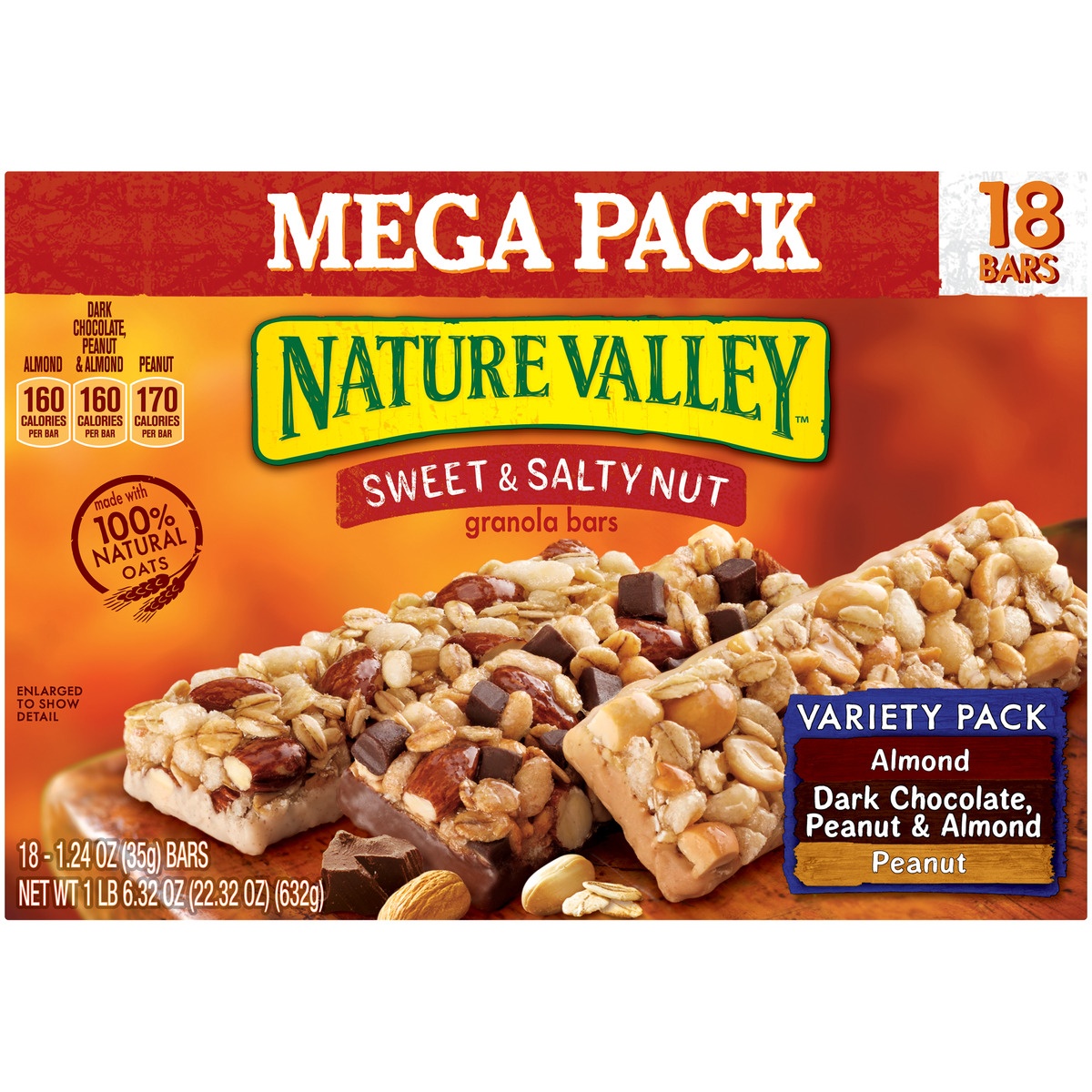 slide 1 of 1, Nature Valley Sweet & Salty Nut Mega Pack Variety Pack, 18 ct