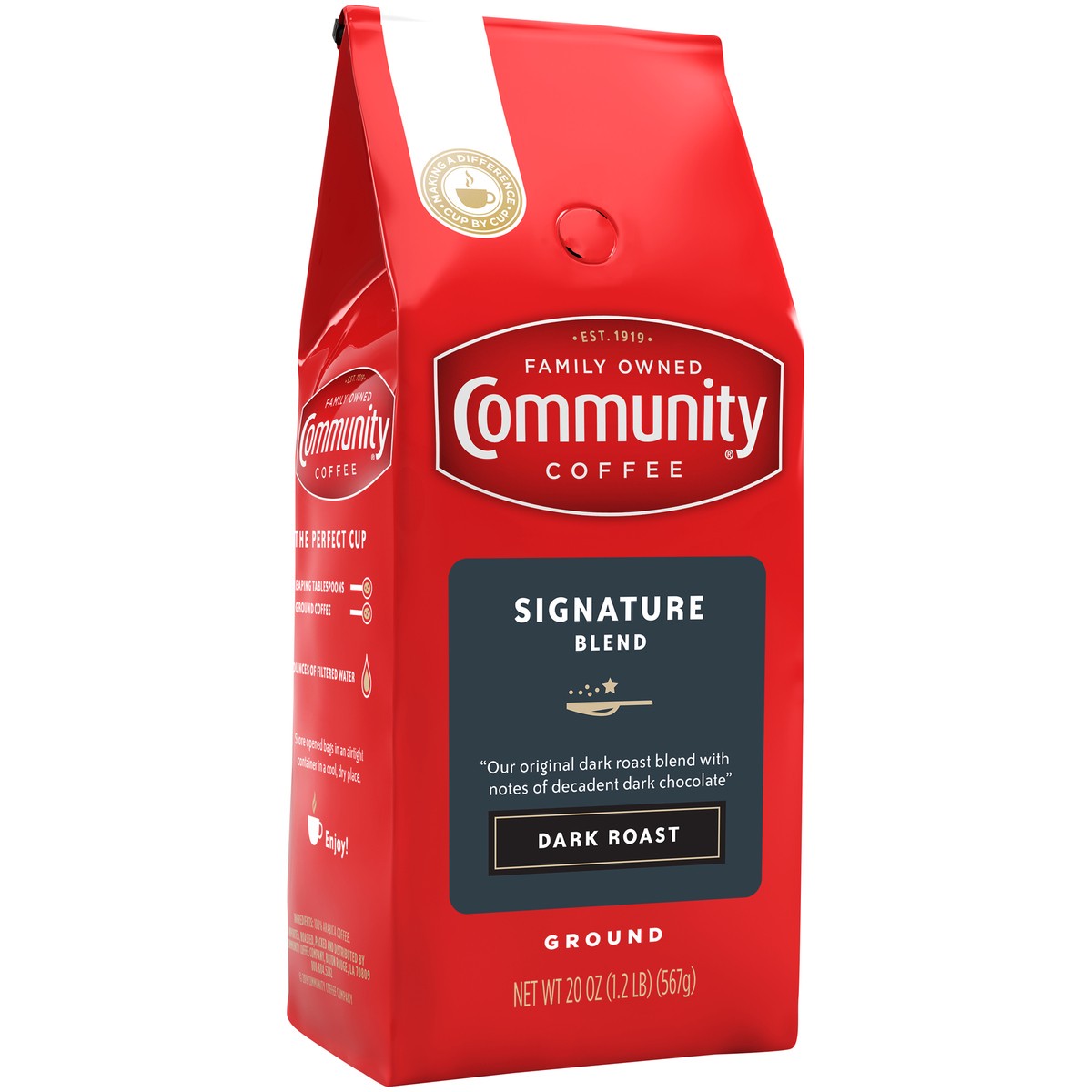 slide 2 of 9, Community Coffee Coffee Signature Blend Dark Roast Ground Coffee 20 oz. Bag, 20 oz