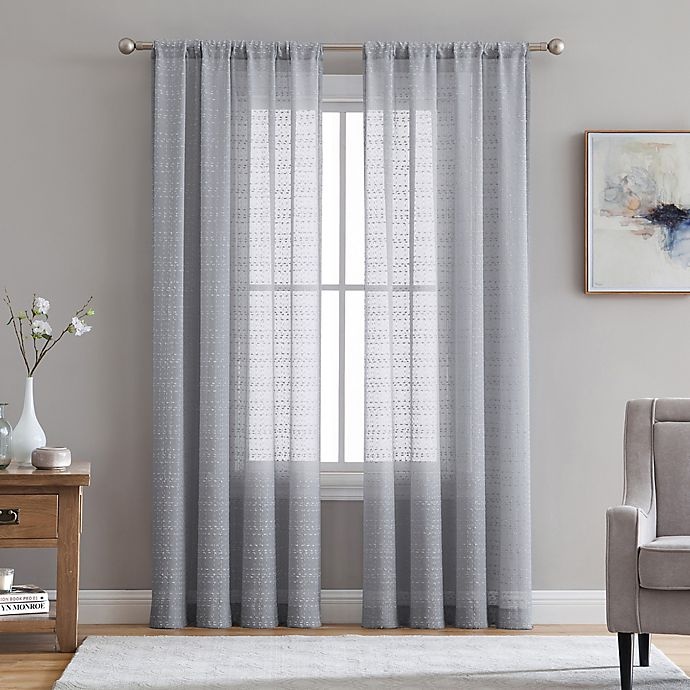 slide 1 of 1, Veratex Berksheer Rod Pocket Window Curtain Panel - Grey, 95 in