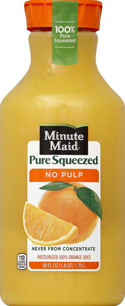 slide 4 of 4, Minute Maid Pure Squeezed 100% Orange Juice No Pulp 59 fl. oz. Plastic Carafe, 59 oz