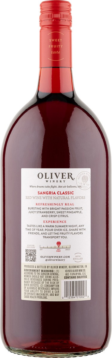 slide 3 of 5, Oliver Winery Sangria Classic Wine 1.5L, 1.50 liter