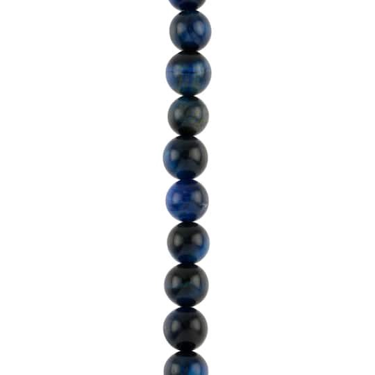 slide 1 of 3, Dark Blue Tiger Eye Round Beads, 8mm By Bead Landing, 8mm