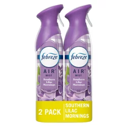 Febreze Air Mist Odor-Fighting Air Freshener Southern Lilac Mornings Aerosol Can, Pack of 2