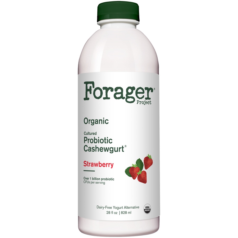 slide 1 of 4, Forager Project Strawberry Dairy-Free Drinkable Cashewgurt, 28 fl oz