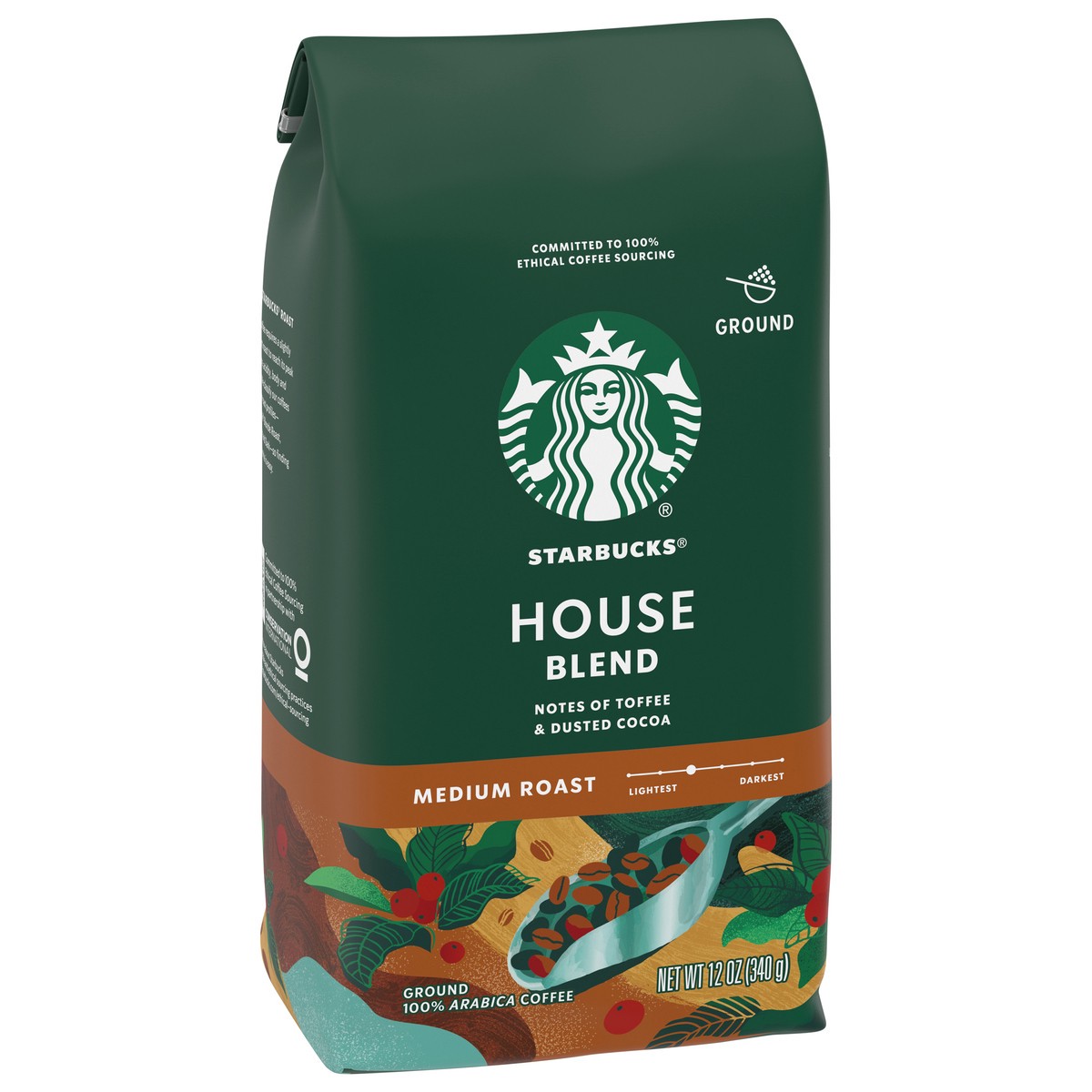 slide 5 of 9, Starbucks House Blend Medium Roast Ground Coffee, 12 oz
