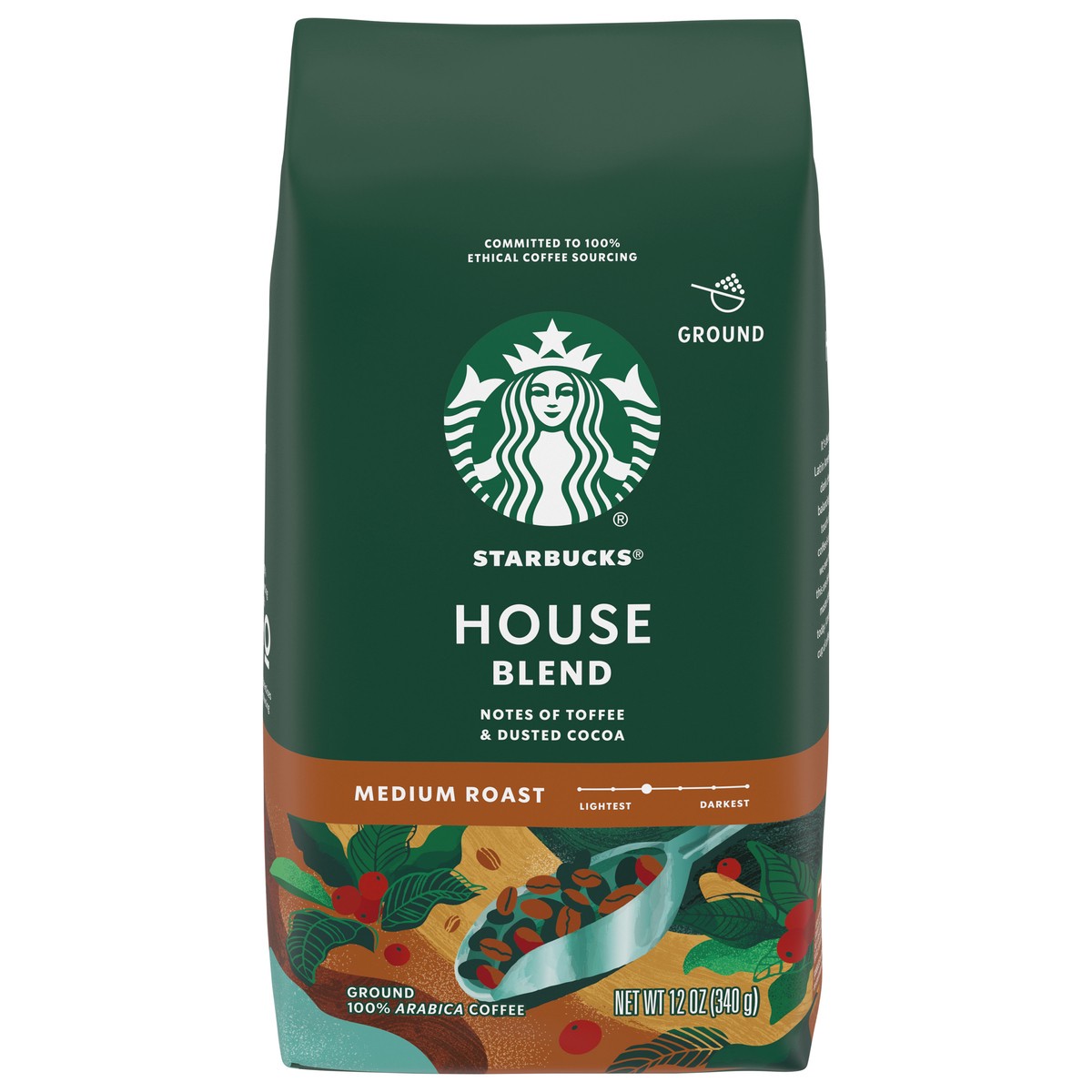 slide 1 of 9, Starbucks Medium Roast Ground House Blend Coffee 12 oz, 12 oz