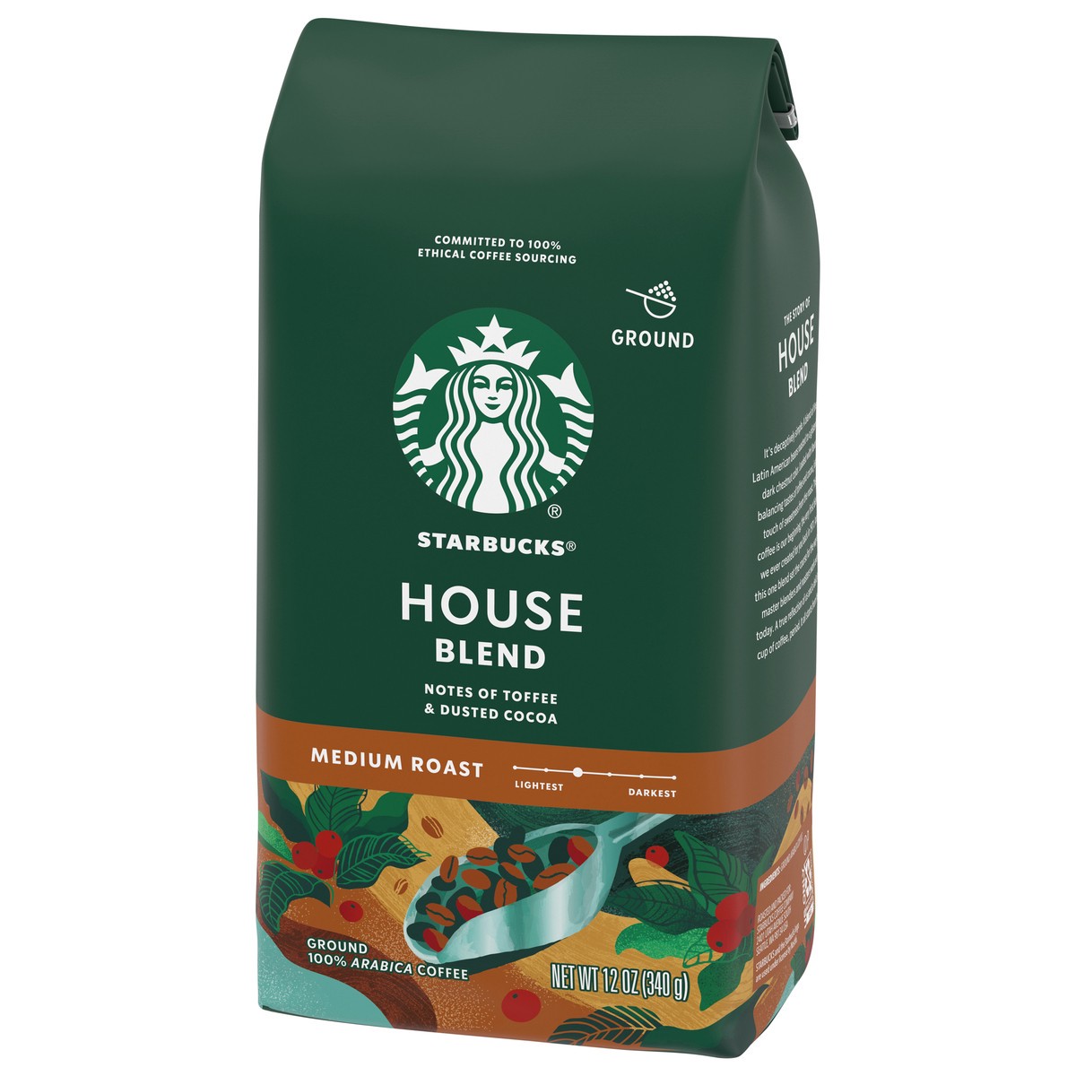 slide 6 of 9, Starbucks House Blend Medium Roast Ground Coffee, 12 oz