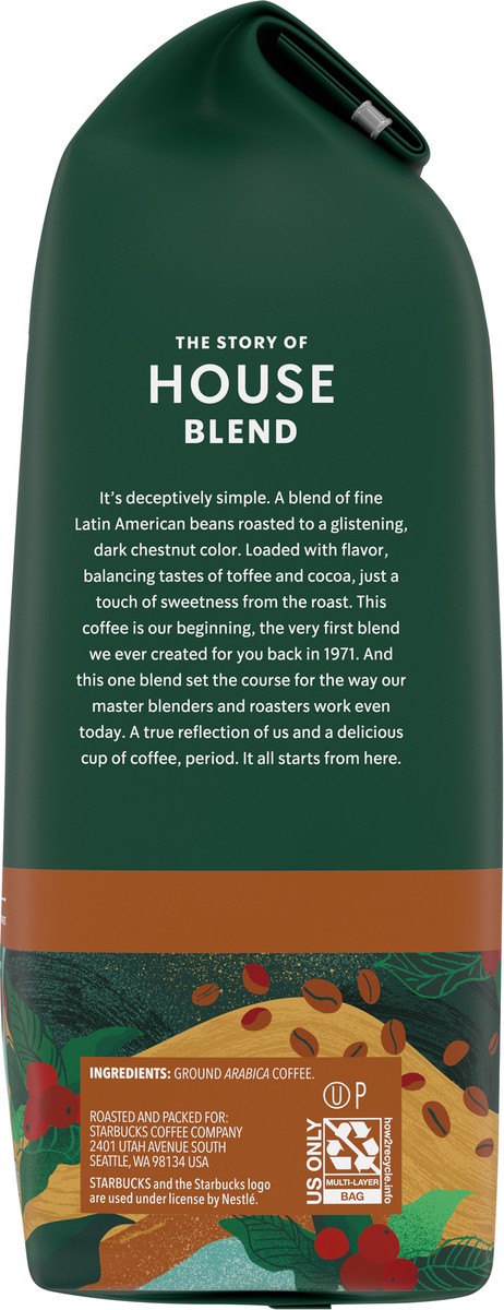 slide 9 of 9, Starbucks House Blend Medium Roast Ground Coffee, 12 oz