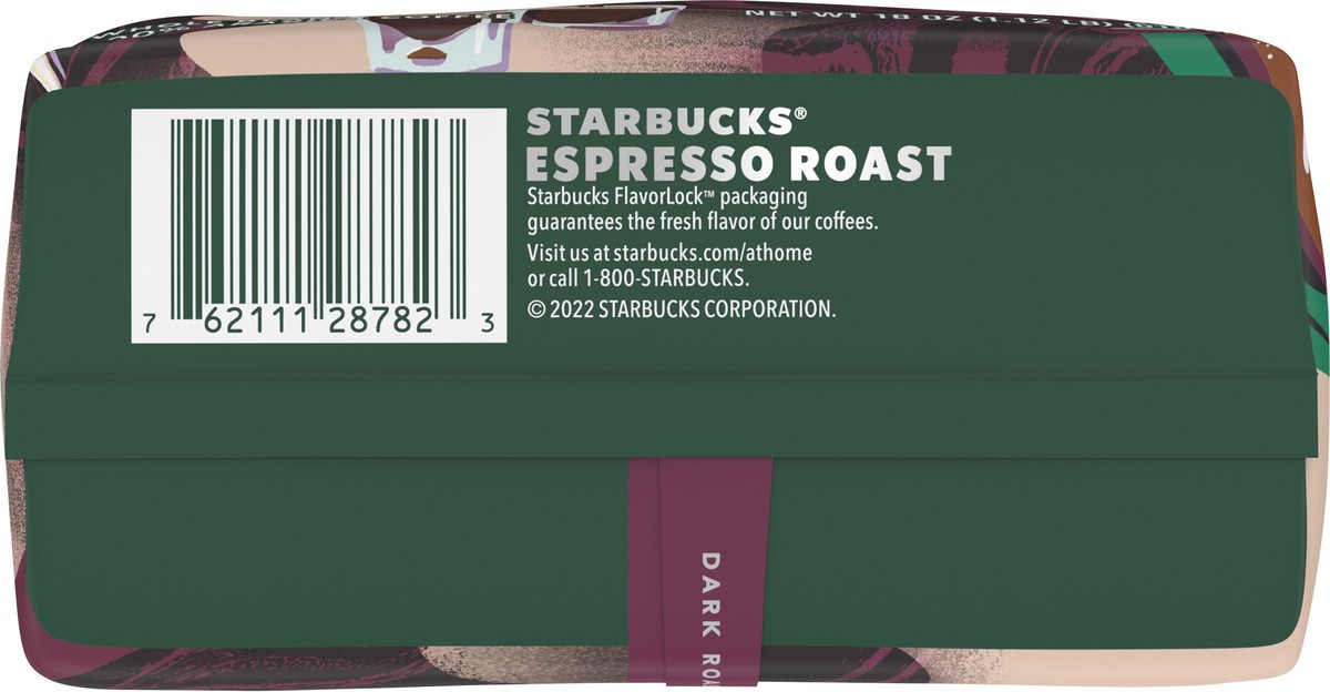 slide 7 of 13, Starbucks Whole Bean Coffee, Dark Roast Coffee, Espresso Roast, 100% Arabica, 1 bag (18 oz), 18 oz