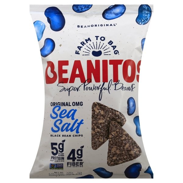 slide 1 of 2, Black Bean Sea Salt Chips, 6 oz