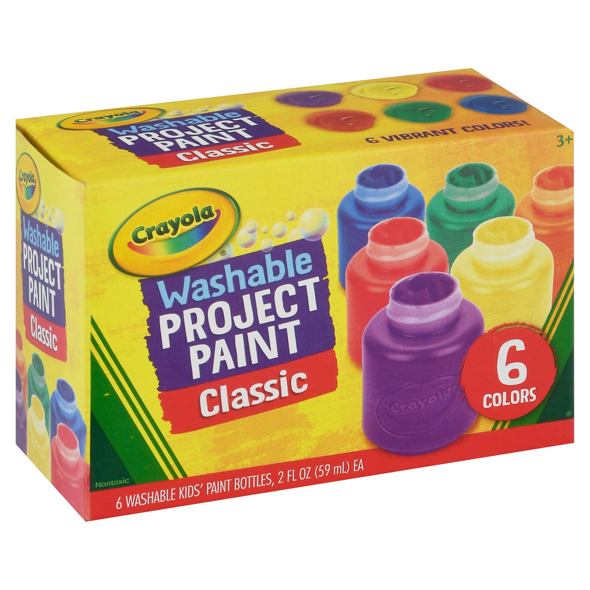 slide 3 of 10, Crayola Classic Washable Project Paint 6 ea, 6 ct