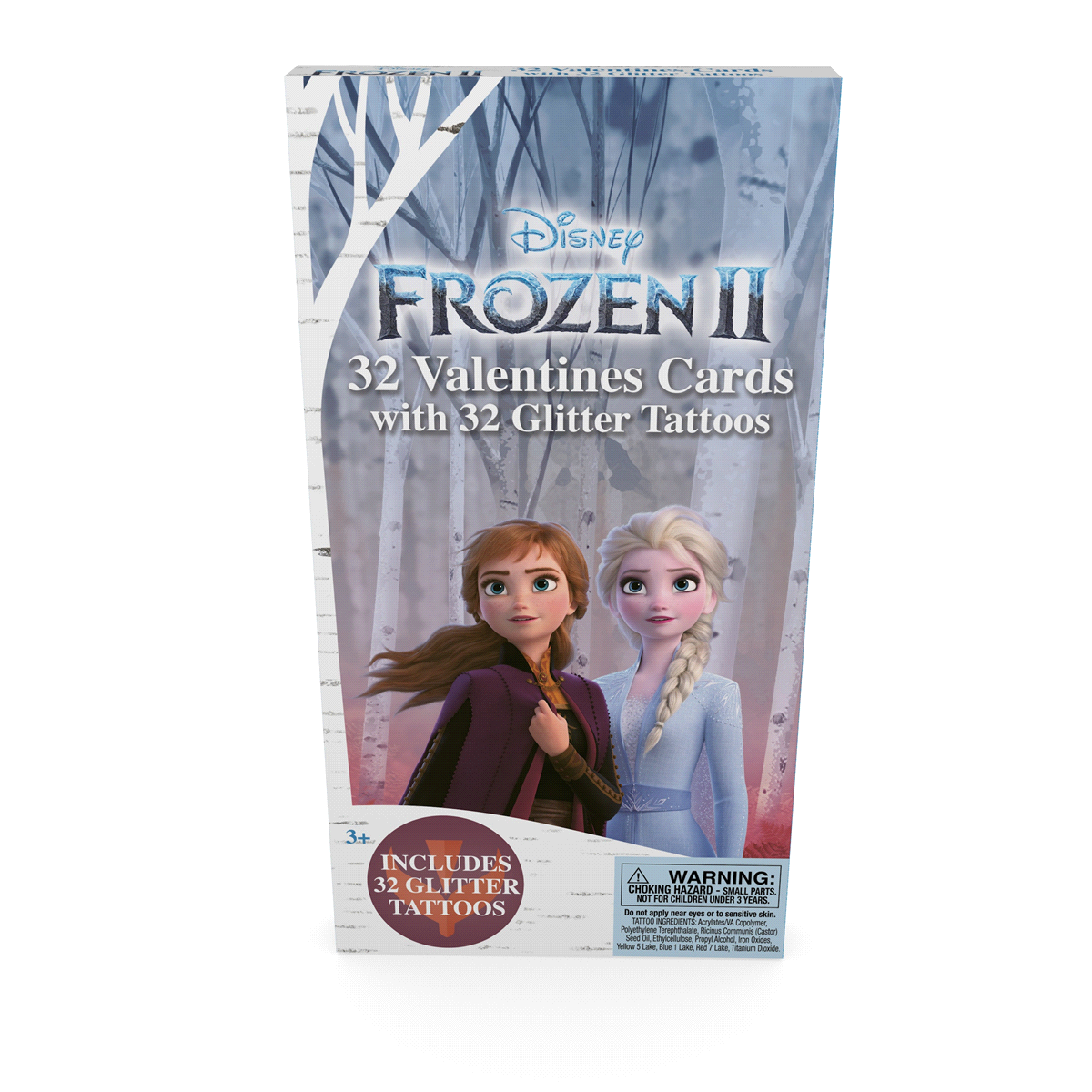 slide 1 of 1, Frozen II Deluxe Valentines Cards With Tattoos, 32 ct