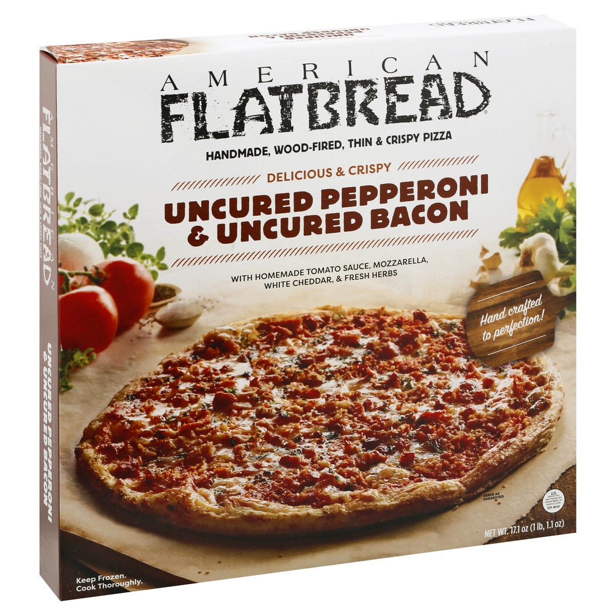 slide 11 of 13, American Flatbread Delicious & Crispy Uncured Pepperoni & Uncured Bacon Pizza 17.1 oz, 17.1 oz