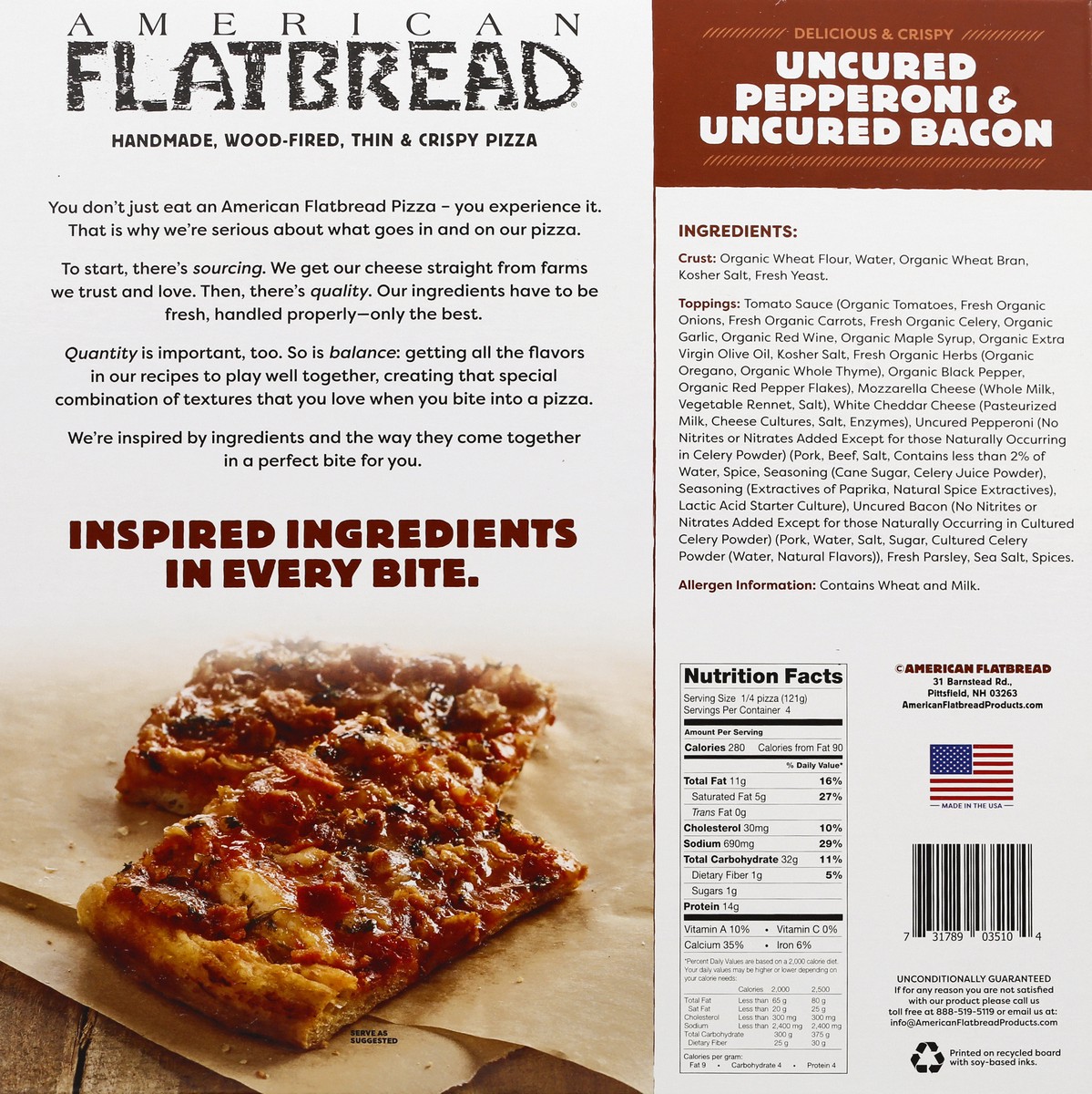 slide 8 of 13, American Flatbread Delicious & Crispy Uncured Pepperoni & Uncured Bacon Pizza 17.1 oz, 17.1 oz