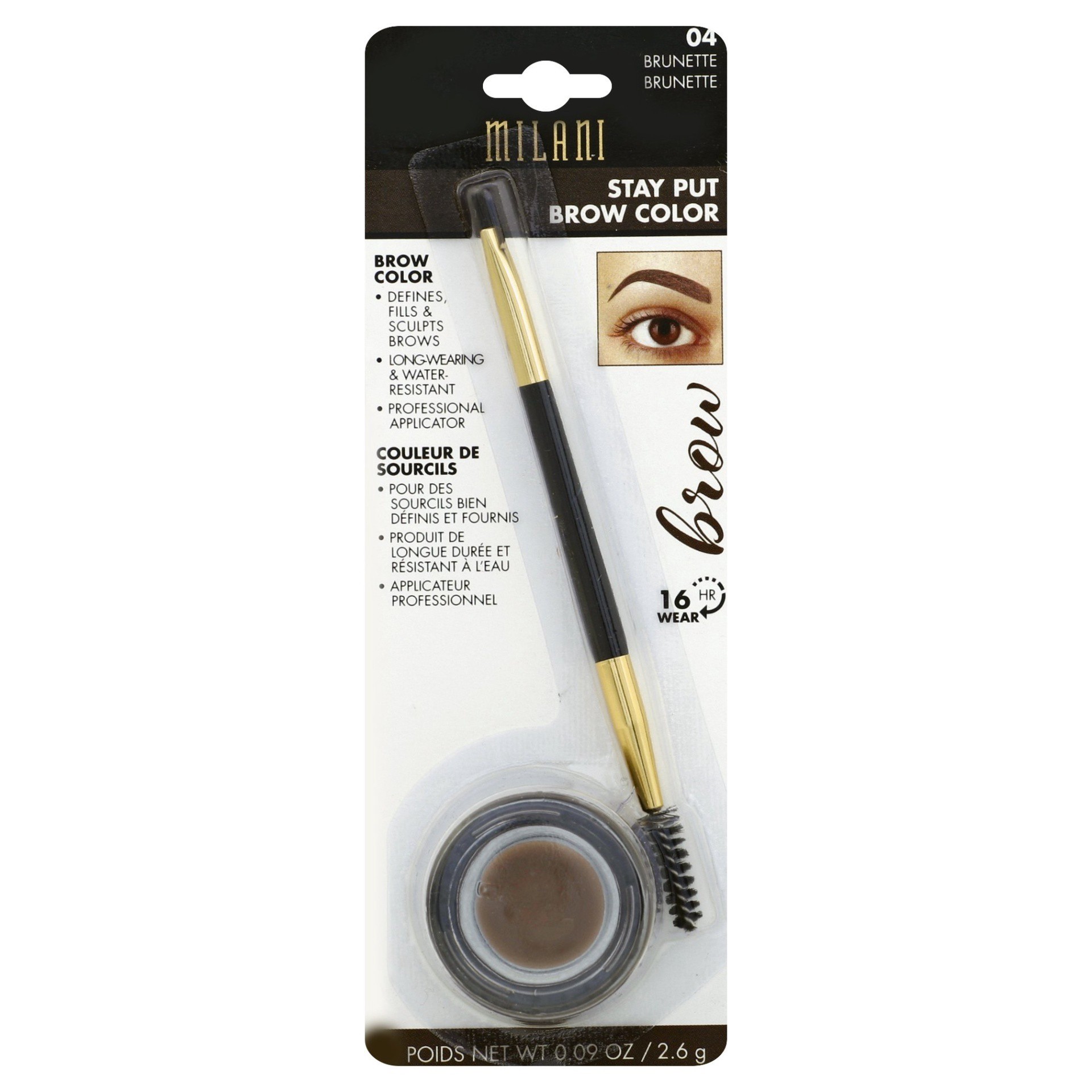 slide 1 of 3, Milani Stayput Brow Color Brunette, 0.09 oz