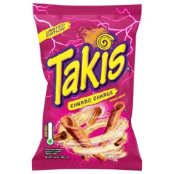 Takis Churro Charge 9.9 oz Sharing Size Bag, Cinnamon Sugar Flavored Non-Spicy Sweet Rolled Tortilla Chips