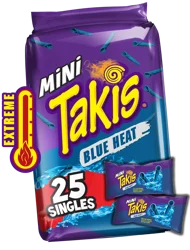 Takis Extreme Blue Heat Tortilla Chips Mini Bite Size, 25 - 1.23 oz Packages